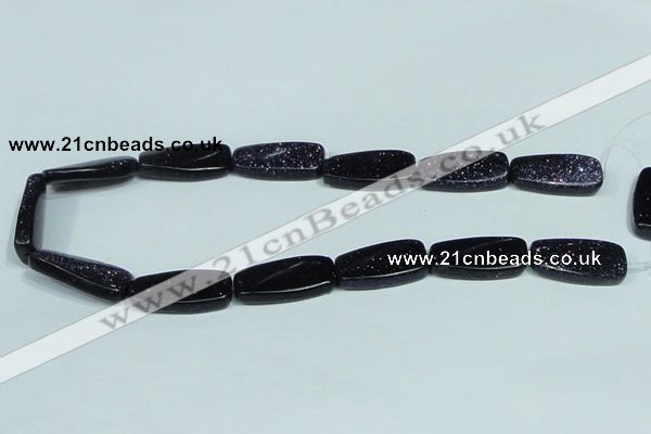 CGS133 15.5 inches 15*30mm twisted rectangle blue goldstone beads wholesale