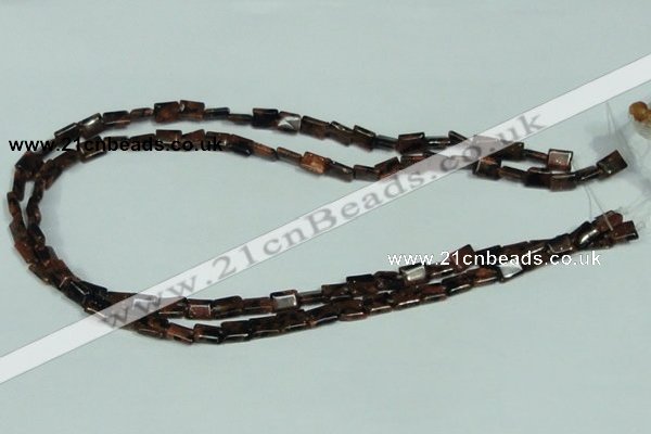 CGS216 15.5 inches 6*8mm rectangle blue & brown goldstone beads