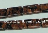 CGS217 15.5 inches 13*18mm rectangle blue & brown goldstone beads