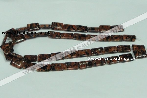 CGS217 15.5 inches 13*18mm rectangle blue & brown goldstone beads