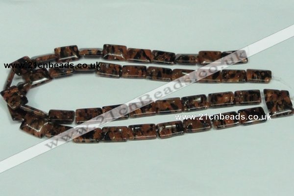 CGS217 15.5 inches 13*18mm rectangle blue & brown goldstone beads