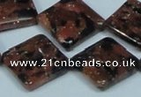 CGS220 15.5 inches 20*20mm diamond blue & brown goldstone beads