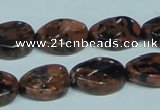 CGS221 15.5 inches 13*18mm twisted oval blue & brown goldstone beads