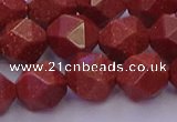 CGS453 15.5 inches 10mm faceted nuggets goldstone beads wholesale