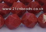 CGS454 15.5 inches 12mm faceted nuggets goldstone beads wholesale