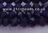 CGS456 15.5 inches 6mm faceted nuggets goldstone beads wholesale