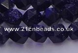 CGS457 15.5 inches 8mm faceted nuggets goldstone beads wholesale