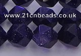 CGS458 15.5 inches 10mm faceted nuggets goldstone beads wholesale