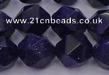 CGS459 15.5 inches 12mm faceted nuggets goldstone beads wholesale