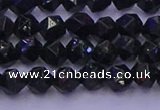 CGS461 15.5 inches 6mm faceted nuggets green goldstone beads