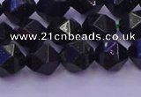 CGS462 15.5 inches 8mm faceted nuggets green goldstone beads