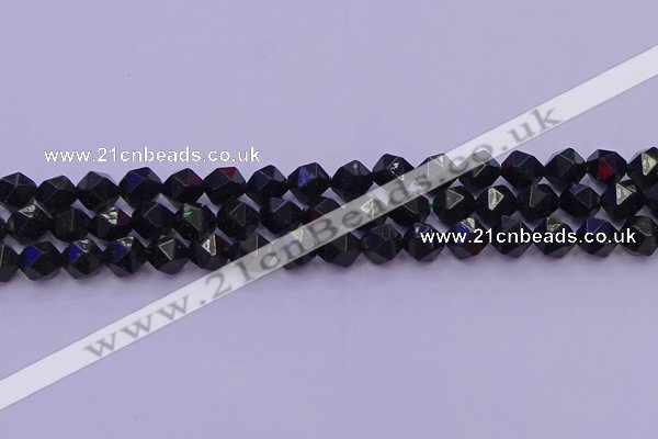 CGS462 15.5 inches 8mm faceted nuggets green goldstone beads