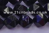 CGS464 15.5 inches 12mm faceted nuggets green goldstone beads