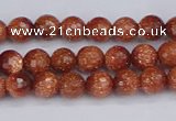 CGS470 15.5 inches 4mm faceted round goldstone beads wholesale