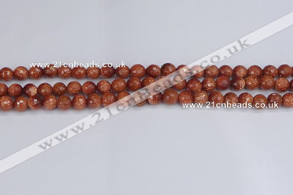 CGS471 15.5 inches 6mm faceted round goldstone beads wholesale