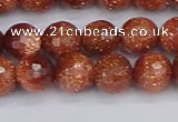 CGS472 15.5 inches 8mm faceted round goldstone beads wholesale