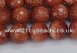 CGS473 15.5 inches 10mm faceted round goldstone beads wholesale