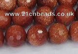 CGS474 15.5 inches 12mm faceted round goldstone beads wholesale