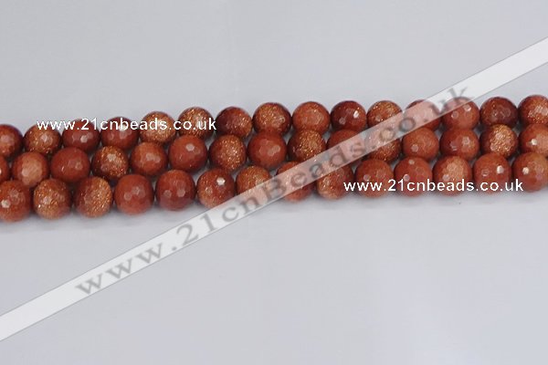 CGS474 15.5 inches 12mm faceted round goldstone beads wholesale