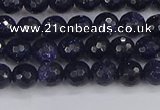 CGS478 15.5 inches 4mm faceted round blue goldstone beads