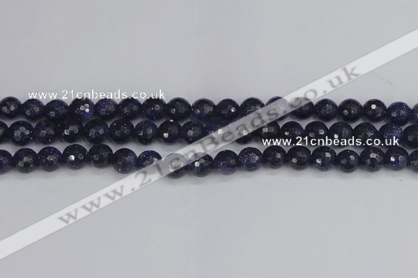 CGS480 15.5 inches 8mm faceted round blue goldstone beads