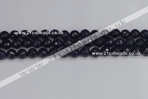 CGS481 15.5 inches 10mm faceted round blue goldstone beads