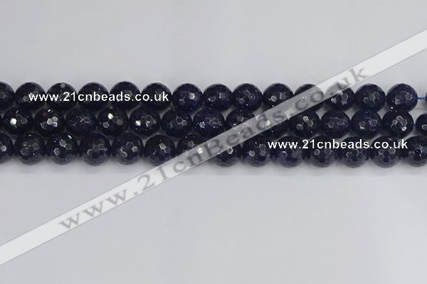 CGS482 15.5 inches 12mm faceted round blue goldstone beads