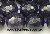 CGS496 15 inches 8mm faceted round blue goldstone beads