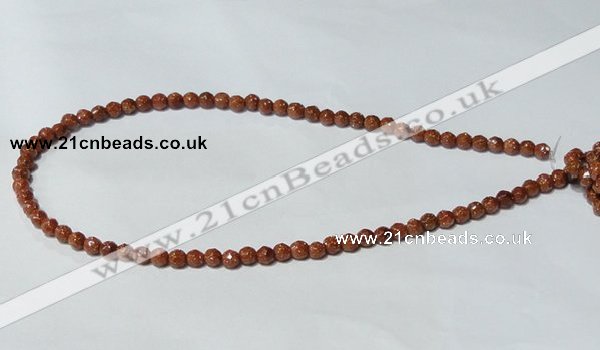 CGS57 15.5 inches 6mm faceted round goldstone beads wholesale