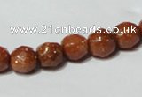 CGS58 15.5 inches 8mm faceted round goldstone beads wholesale