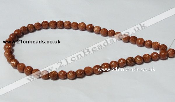 CGS58 15.5 inches 8mm faceted round goldstone beads wholesale