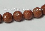 CGS59 15.5 inches 10mm faceted round goldstone beads wholesale