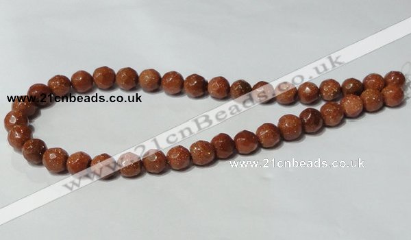 CGS59 15.5 inches 10mm faceted round goldstone beads wholesale