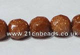 CGS60 15.5 inches 12mm faceted round goldstone beads wholesale