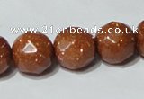 CGS61 15.5 inches 14mm faceted round goldstone beads wholesale