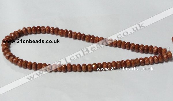 CGS67 15.5 inches 5*8mm faceted rondelle goldstone beads wholesale