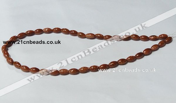 CGS69 15.5 inches 6*10mm rice goldstone beads wholesale