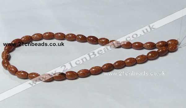 CGS70 15.5 inches 8*12mm rice goldstone beads wholesale