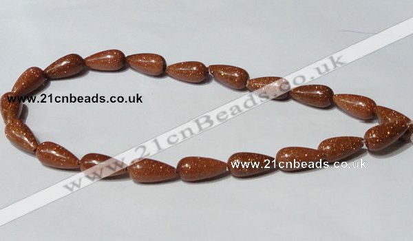 CGS72 15.5 inches 10*20mm teardrop goldstone beads wholesale