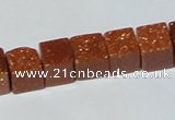 CGS73 15.5 inches 10*10mm cube goldstone beads wholesale