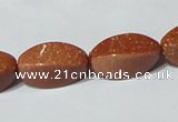 CGS75 15.5 inches 10*20mm twisted rice goldstone beads wholesale
