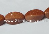 CGS75 15.5 inches 10*20mm twisted rice goldstone beads wholesale