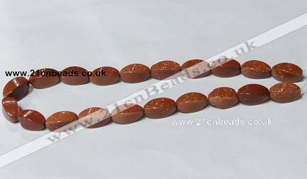 CGS75 15.5 inches 10*20mm twisted rice goldstone beads wholesale