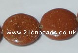 CGS77 15.5 inches 25mm coin goldstone beads wholesale