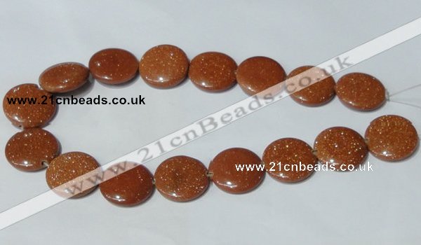 CGS77 15.5 inches 25mm coin goldstone beads wholesale