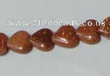 CGS81 15.5 inches 10*10mm heart goldstone beads wholesale