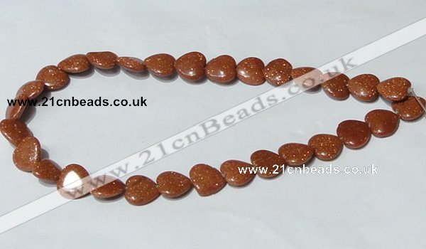 CGS83 15.5 inches 14*14mm heart goldstone beads wholesale