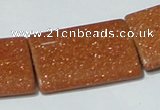 CGS85 15.5 inches 25*35mm rectangle goldstone beads wholesale