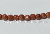 CGS88 15.5 inches 4mm faceted round goldstone beads wholesale