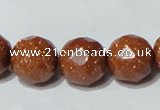 CGS89 15.5 inches 16mm faceted round goldstone beads wholesale